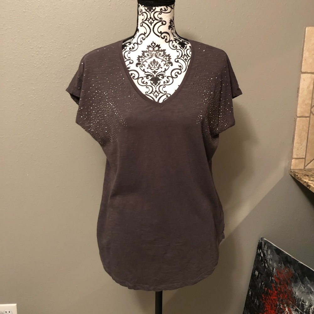 M Embellished Gray Tee
